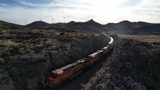 Kingman Canyon to Berry, AZ (drone w/raw audio) in 4k - January 2025 - Manifests and intermodals