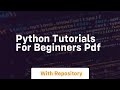 python tutorials for beginners pdf