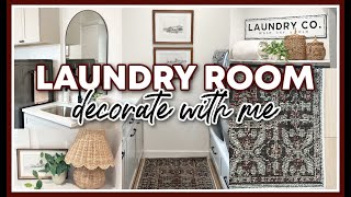 LAUNDRY ROOM DECORATE WITH ME 2025 | LAUNDRY ROOM TOUR + DECORATING IDEAS