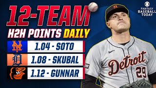 H2H Points DAILY 12-Team Full Mock Draft I Mock Draft Megastream Marathon I Fantasy Baseball Advice