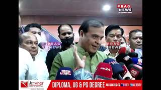 Assam Chief Minister Himanta Biswa Sarma speaks on the Dholpur Eviction Drive