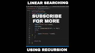 Linear searching using Recursion #programming #shorts #coding #tutorial