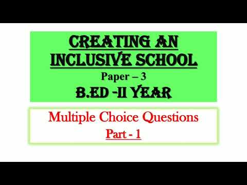 MCQ Questions For Creating An Inclusive School |Part1| B.ed 2nd Year ...