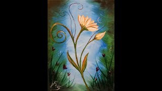 La Fleur - Step by Step Acrylic Painting on Canvas for Beginners