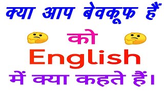 क्या आप बेवकूफ हैं को इंग्लिश में क्या कहते हैं  |  kya aap bevakooph hain in English