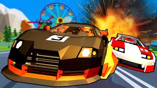 Blowing Up My Friends Car with EXPLOSIVE Barrels! - Hotshot Racing Multiplayer - Big Boss Bundle DLC