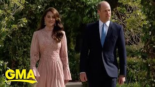 Prince William, Kate attend royal wedding in Jordan