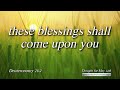 Thought for May 11th  'these blessings shall come upon you ' Deuteronomy 28:2