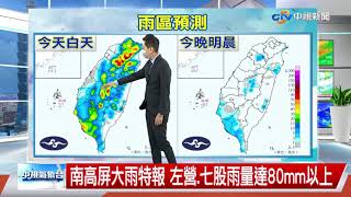 【志耕氣象報報】西南風影響 中南部陣雨 各地午後雨│中視午間氣象 20210814