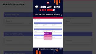 Mat-Select Customize | Angular 15 #shorts #short #shortvideo #youtubeshorts #youtube