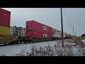 eastbound cpkc intermodel 112 leaves winnipeg on the keewatin sub on january 16th 2025.