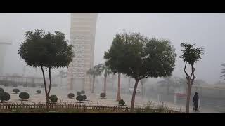 A foggy morning in winter at Al Ain city, Eastern reagion of Abudhabi Emirates