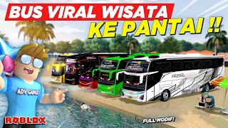 KONVOI WISATA BUS TELOLET BASURI MODIF VIRAL KE PANTAI CARITA !! ROLEPLAY BUS INDONESIA - Roblox