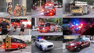 Downtown | Montréal Emergency Services - MAJOR RESPONSE TO 2ND ALARM FIRE \u0026 ON-SCENE FOOTAGE