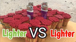 ไฟแช็ค VS ไม้ขีดไฟ l ( Lighter VS Lighter )