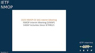 IETF interim: Network Management Operations (NMOP) 2025-02-14 09:30