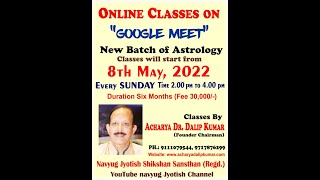 ASTROLOGY CLASSES in NAVYUG JYOTISH SHIKSHAN SANSTHAN