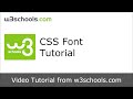 W3Schools CSS Font Tutorial