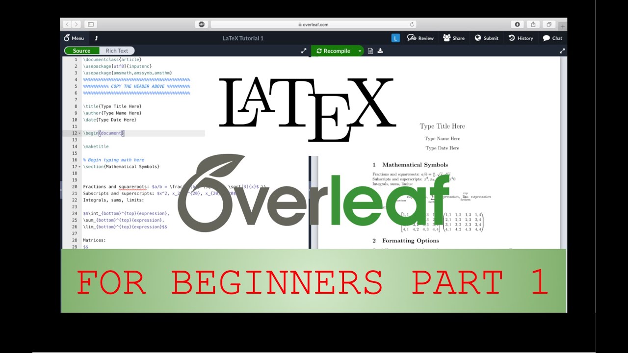 Latex For Beginners Part 1 Youtube