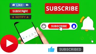 Green Screen Subscribe Button no copyright for YouTube