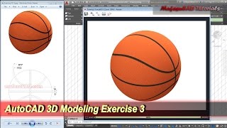 AutoCAD 3D Modeling | Basketball Tutorial | Exercise 3