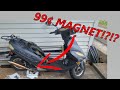 Add a 99¢ magnet to the oil drain plug on your moped or scooter. CRAZY RESULTS!