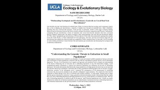 UCLA Dept of EEB Departmental Seminar Series-Graduate Student Presentations