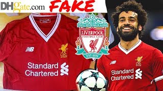 Fake Liverpool Salah 2017/18 jersey unboxing ⚽️Home kit Dhgate 1:1