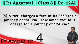 A taxi charges a fare of Rs 2550 for a journey of 150 km. How much would it charge for a journey o