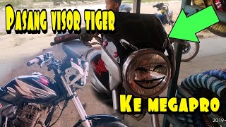 Memasang visor / barong tiger ke Megapro primus