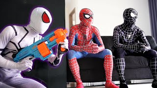 TEAM SPIDER-MAN vs BAD GUY TEAM | White Hero Is a BAD GUY ?? ( Live Action )