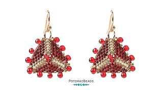 Triangle Drop Earrings - DIY Jewelry Making Tutorial by PotomacBeads