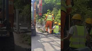 Installation of highway guardrail posts