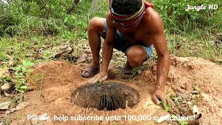 Primitive Technology: Easy Underground Python Snake Trap Using Snake Eggs by Jungle HD