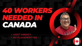 40 WORKERS NEEDED IN CANADA I LEGIT AGENCY I NO PLACEMENT FEE I BUHAY CANADA