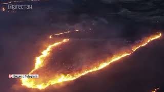 В Левашинском районе горит сухая трава