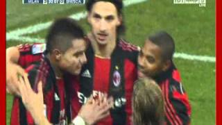 AC Milan vs Brescia Goal Ibrahimovic 3-0 - 04/12/2010