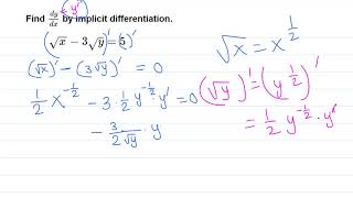 Calculus I: Implicit Differentiation (easy)