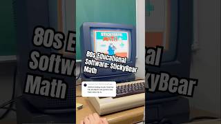 Student playing “StickyBear Math” an educational computer program from 1984 for the Commodore 64