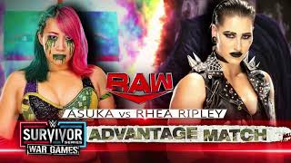 WWE RAW November 21, 2022 Asuka vs Rhea Ripley Official Match Card