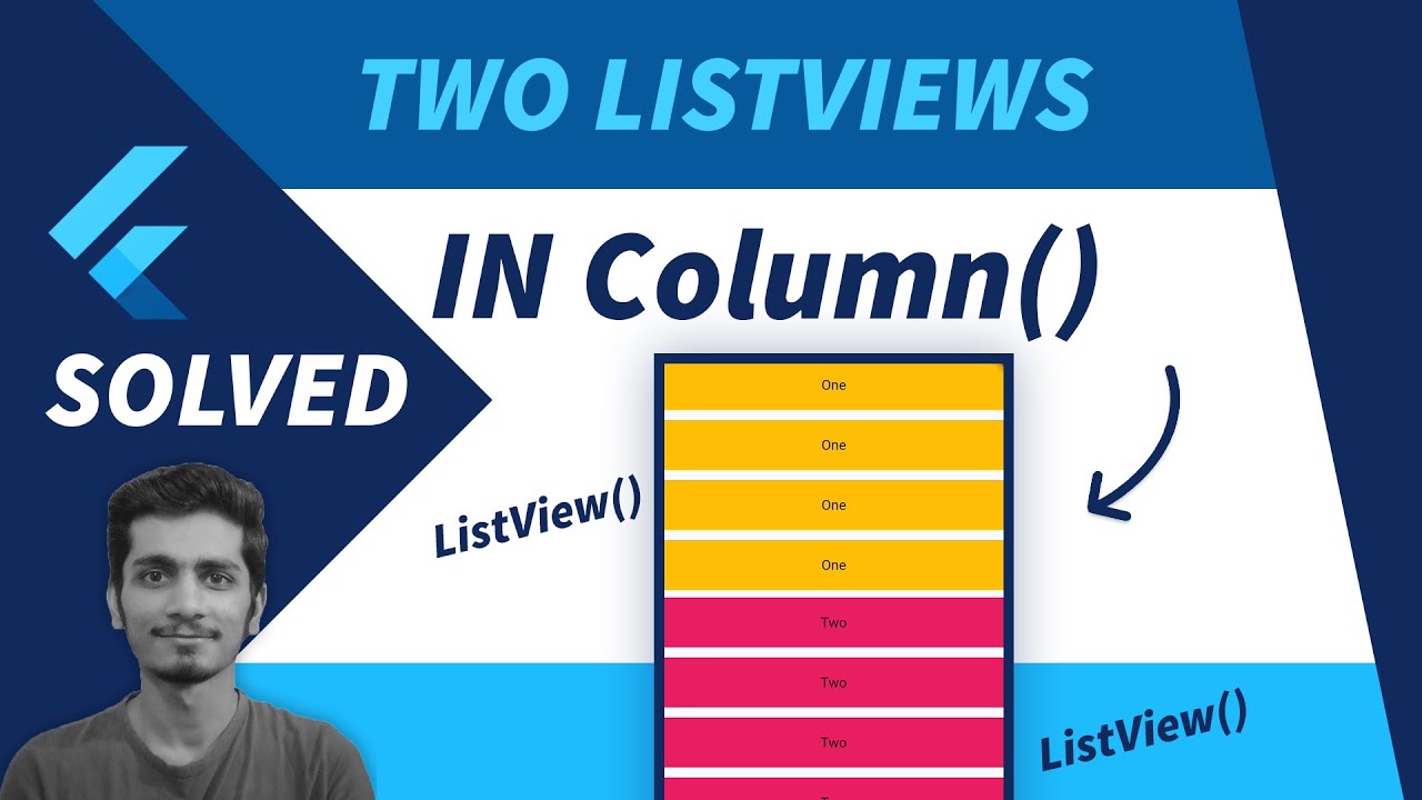 How To Add Two ListView() Inside A Column() In Flutter | Listview ...