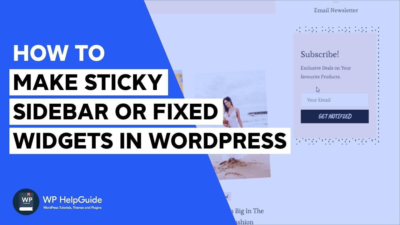 How To Make Sticky Sidebar Or Fixed Widgets In WordPress - YouTube