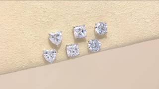 Diamonique Set of Three Stud Earrings, Sterling, Boxed on QVC