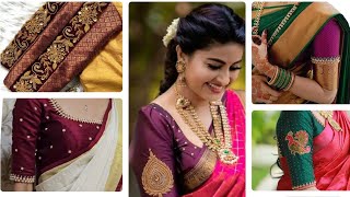 simple aari work blouse designs #maggamwork #function #videoviral