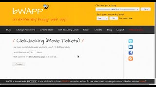 bWAPP ClickJacking Movie Tickets