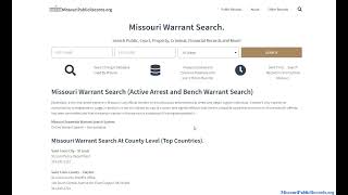 Missouri Warrant Search (Outstanding / Active Arrest, Bench, Felony).