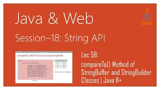 String API in Java | #58 | compareTo() Method of StringBuffer and StringBuilder Classes | Java 11+