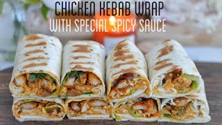 Chicken Kebab Wrap with Special Spicy Sauce