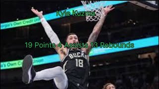 Kyle Kuzma double double against T-Wolves (19,4,13) 2/12/25