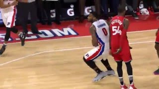 Andre Drummond 3/4 court shot on the buzzer! | Pistons vs Raptors | 9 Feb 2016